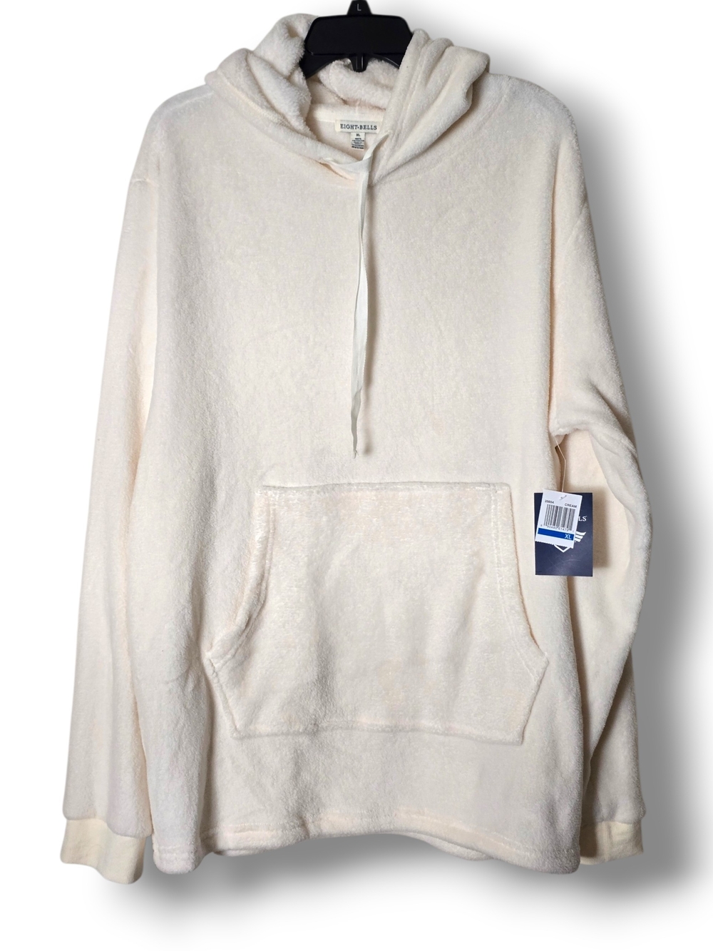 NWT Eight Bells Sherpa Fleece Pullover Hoodie Ivory White - Size XL